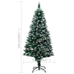 Artificial Christmas Tree With Pine Cones And White Snow 150 Cm -Christmas Lights Store 244713 1947547 F