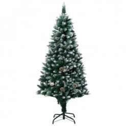 Artificial Christmas Tree With Pine Cones And White Snow 180 Cm