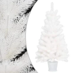 Artificial Christmas Tree Lifelike Needles White 65 Cm