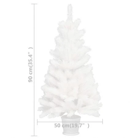 Artificial Christmas Tree Lifelike Needles White 90 Cm 6 Artificial Christmas Tree Lifelike Needles White 90 Cm - Image 6