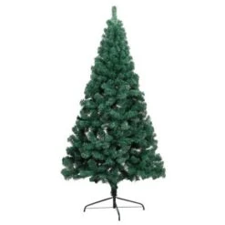 Artificial Half Christmas Tree With Stand Green 180 Cm PVC -Christmas Lights Store 244727 1947629 F