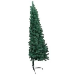 Artificial Half Christmas Tree With Stand Green 180 Cm PVC -Christmas Lights Store 244727 1947631 F