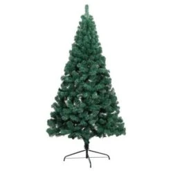 Artificial Half Christmas Tree With Stand Green 210 Cm PVC -Christmas Lights Store 244729 1947645 F