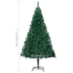 Artificial Christmas Tree With Thick Branches Green 240 Cm PVC -Christmas Lights Store 244737 1947703 F