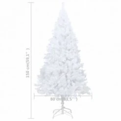 Artificial Christmas Tree With Thick Branches White 150 Cm PVC -Christmas Lights Store 244739 1947715 F