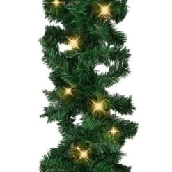 Christmas Garland With LED Lights Green 5 M PVC -Christmas Lights Store 244821 1948305 F