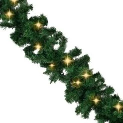 Christmas Garland With LED Lights Green 5 M PVC -Christmas Lights Store 244821 1948309 F