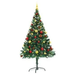 Artificial Christmas Tree With Baubles And LEDs Green 150 Cm -Christmas Lights Store 244835 2332085 F