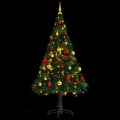Artificial Christmas Tree With Baubles And LEDs Green 150 Cm -Christmas Lights Store 244835 2332087 F