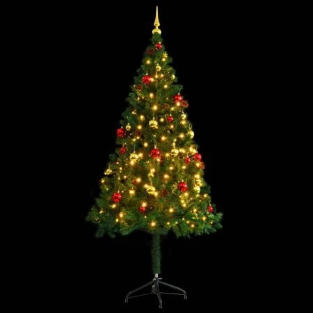 Artificial Christmas Tree With Baubles And LEDs Green 180 Cm 4 Artificial Christmas Tree With Baubles And LEDs Green 180 Cm - Image 4