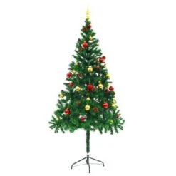 Artificial Christmas Tree With Baubles And LEDs Green 180 Cm 12 Artificial Christmas Tree With Baubles And LEDs Green 180 Cm -Christmas Lights Store 244837 2332103 F