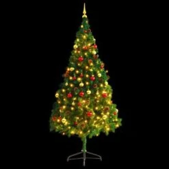 Artificial Christmas Tree With Baubles And LEDs Green 210 Cm -Christmas Lights Store 244839 2332123 F