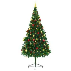 Artificial Christmas Tree With Baubles And LEDs Green 210 Cm -Christmas Lights Store 244839 2332127 F