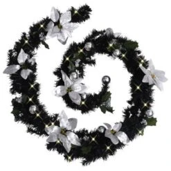 Christmas Garland With LED Lights Black 2.7 M PVC 9 Christmas Garland With LED Lights Black 2.7 M PVC -Christmas Lights Store 244855 1948573 F