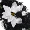 Christmas Wreath With LED Lights Black 60 Cm PVC