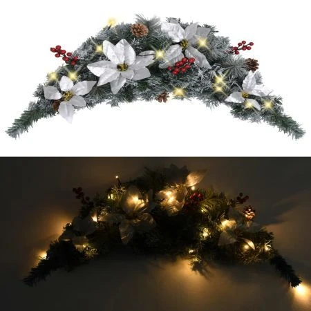 Christmas Arch With LED Lights Green 90 Cm PVC 2 Christmas Arch With LED Lights Green 90 Cm PVC - Image 2