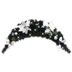 Christmas Arch With LED Lights Black 90 Cm PVC