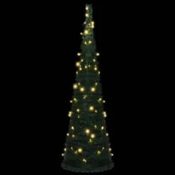 Pop-up String Artificial Christmas Tree With LED Green 150 Cm -Christmas Lights Store 244873 2332241 F