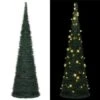 Pop-up String Artificial Christmas Tree With LED Green 150 Cm