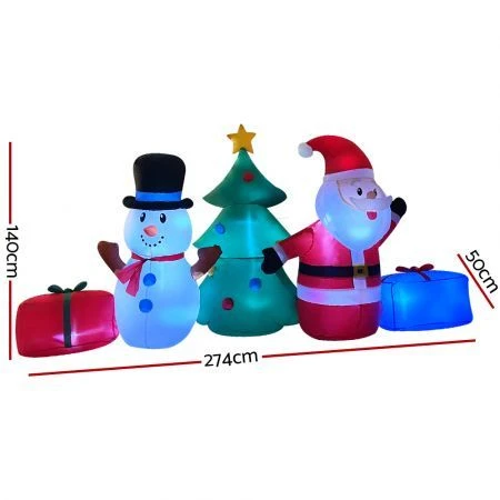Jingle Jollys 2.7M Christmas Inflatable Tree Snowman Lights Outdoor Decorations 5 Jingle Jollys 2.7M Christmas Inflatable Tree Snowman Lights Outdoor Decorations - Image 5