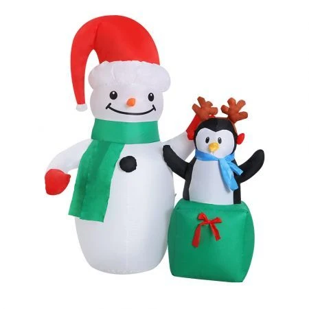 Jingle Jollys Inflatable Christmas 1.8M Snowman LED Lights Outdoor Decorations 7 Jingle Jollys Inflatable Christmas 1.8M Snowman LED Lights Outdoor Decorations - Image 7