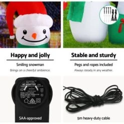 Jingle Jollys Inflatable Christmas 1.8M Snowman LED Lights Outdoor Decorations 10 Jingle Jollys Inflatable Christmas 1.8M Snowman LED Lights Outdoor Decorations -Christmas Lights Store 251719 2251161 F