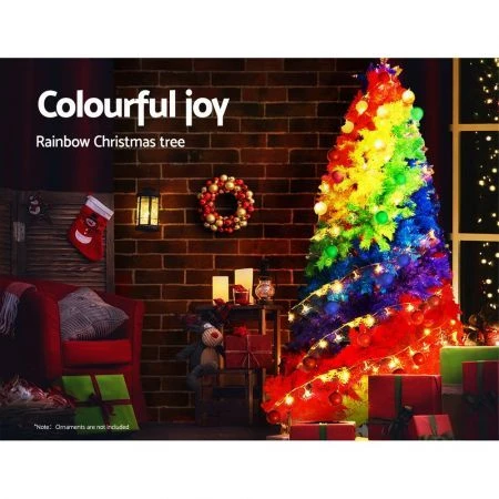 Jingle Jollys Christmas Tree 2.1M 7ft Xmas Colourful Rainbow Multi-colour 5 Jingle Jollys Christmas Tree 2.1M 7ft Xmas Colourful Rainbow Multi-colour - Image 5