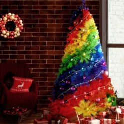 Jingle Jollys Christmas Tree 2.1M 7ft Xmas Colourful Rainbow Multi-colour 15 Jingle Jollys Christmas Tree 2.1M 7ft Xmas Colourful Rainbow Multi-colour -Christmas Lights Store 251751 2041947 F