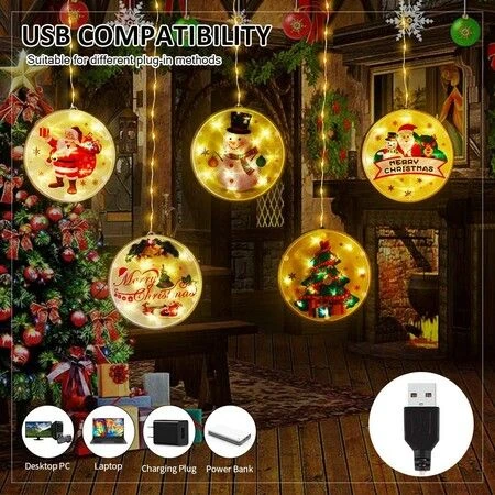 Christmas String Lights LED Decorative Novelty Hanging 3D Lights With USB For Indoor Outdoor Pathway Walkway Patio Decorations 9.8 Feet, Warm White 3 Christmas String Lights LED Decorative Novelty Hanging 3D Lights With USB For Indoor Outdoor Pathway Walkway Patio Decorations 9.8 Feet, Warm White - Image 3