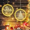 Christmas Decorative 3D Hanging Lights 2 PCS Christmas Window Light Hanging Lighted Window Decorations For Indoor Outdoor Windows Decorations (Snowman, Xmas Tree)