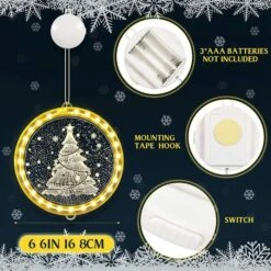 Christmas Decorative 3D Hanging Lights 2 PCS Christmas Window Light Hanging Lighted Window Decorations For Indoor Outdoor Windows Decorations (Snowman, Xmas Tree) -Christmas Lights Store 256171 2098063 HD
