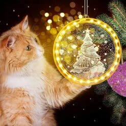 Christmas Decorative 3D Hanging Lights 2 PCS Christmas Window Light Hanging Lighted Window Decorations For Indoor Outdoor Windows Decorations (Snowman, Xmas Tree) -Christmas Lights Store 256171 2098071 HD