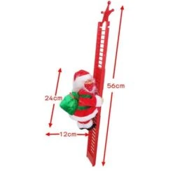 Santa Wearing Face Mask Electric Christmas Decor. Climbing Ladder -Christmas Lights Store 256221 2098705 F