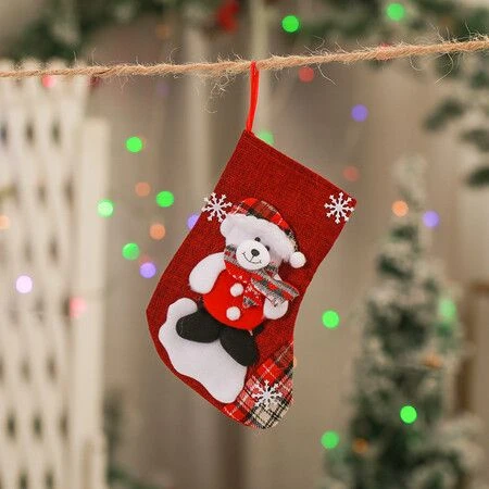 4P Christmas Stockings Gift Bag Candy Pouch Bag Medium Size 16x23cm 6 4P Christmas Stockings Gift Bag Candy Pouch Bag Medium Size 16x23cm - Image 6