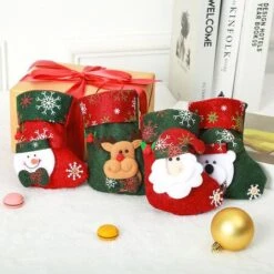 4P Christmas Stockings Gift Bag Candy Pouch Bag Small Size 16x13cm -Christmas Lights Store 256231 2098821 F