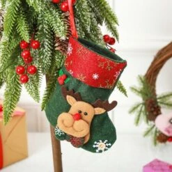 4P Christmas Stockings Gift Bag Candy Pouch Bag Small Size 16x13cm -Christmas Lights Store 256231 2098827 F