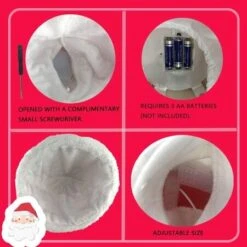 Santa Hat Glowing Singing Dancing Christmas Gifts With Electric Funny Music 38x20cm -Christmas Lights Store 256233 2098843 F