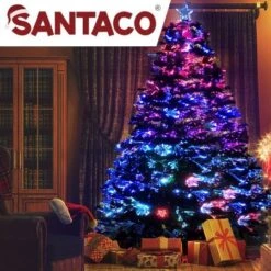 SANTACO Christmas Tree 1.8M 6Ft Xmas Decorations Fibre Optic Multicolour Lights -Christmas Lights Store 256383 2100725 F