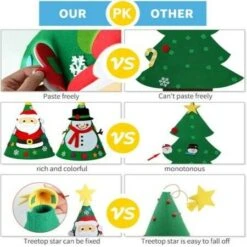 3D DIY Felt Christmas Tree Decorations For Kids New Year Gift 70x50cm -Christmas Lights Store 256727 2103609 F