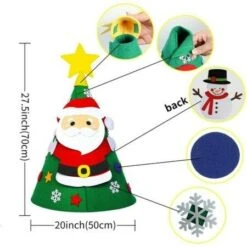 3D DIY Felt Christmas Tree Decorations For Kids New Year Gift 70x50cm -Christmas Lights Store 256727 2103611 F