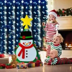 3D DIY Felt Christmas Tree Decorations For Kids New Year Gift 70x50cm -Christmas Lights Store 256727 2103613 F