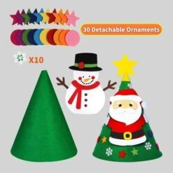 3D DIY Felt Christmas Tree Decorations For Kids New Year Gift 70x50cm -Christmas Lights Store 256727 2103617 F