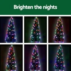 Jingle Jollys LED Christmas Tree 2.1m 7Ft Xmas Fibre Optic Green Multi-colour Lights -Christmas Lights Store 256791 2106225 F