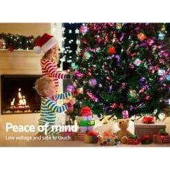 Jingle Jollys LED Christmas Tree 2.1m 7Ft Xmas Fibre Optic Green Multi-colour Lights -Christmas Lights Store 256791 2106229 F