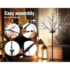 Jingle Jollys 1.8M LED Christmas Tree Blossom Twig Optic Fiber Cold White 14 Jingle Jollys 1.8M LED Christmas Tree Blossom Twig Optic Fiber Cold White -Christmas Lights Store 256793 2106247 F