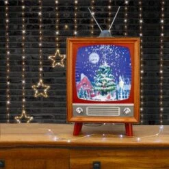 Stockholm Christmas Decor Snowing Musical Retro Televison 53cm Xmas Indoor Decor -Christmas Lights Store 256939 2108399 F