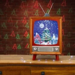 Stockholm Christmas Decor Snowing Musical Retro Televison 53cm Xmas Indoor Decor -Christmas Lights Store 256939 2108403 F
