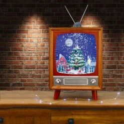 Stockholm Christmas Decor Snowing Musical Retro Televison 53cm Xmas Indoor Decor -Christmas Lights Store 256939 2108405 F