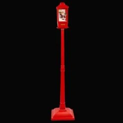 Stockholm Christmas Lights Solar LED Snowing Musical Lamppost 156cm Red Decor -Christmas Lights Store 256941 2384359 F