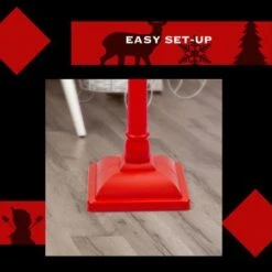 Stockholm Christmas Lights Solar LED Snowing Musical Lamppost 156cm Red Decor -Christmas Lights Store 256941 2384365 F